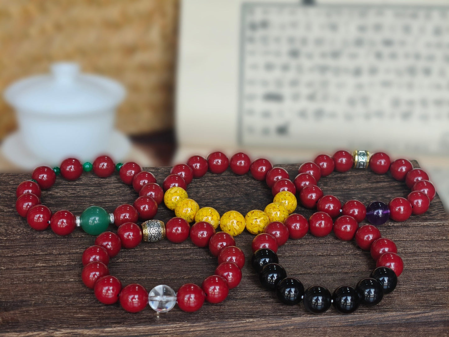 Earth Element Energy Cinnabar Bracelet male - M - starViolet