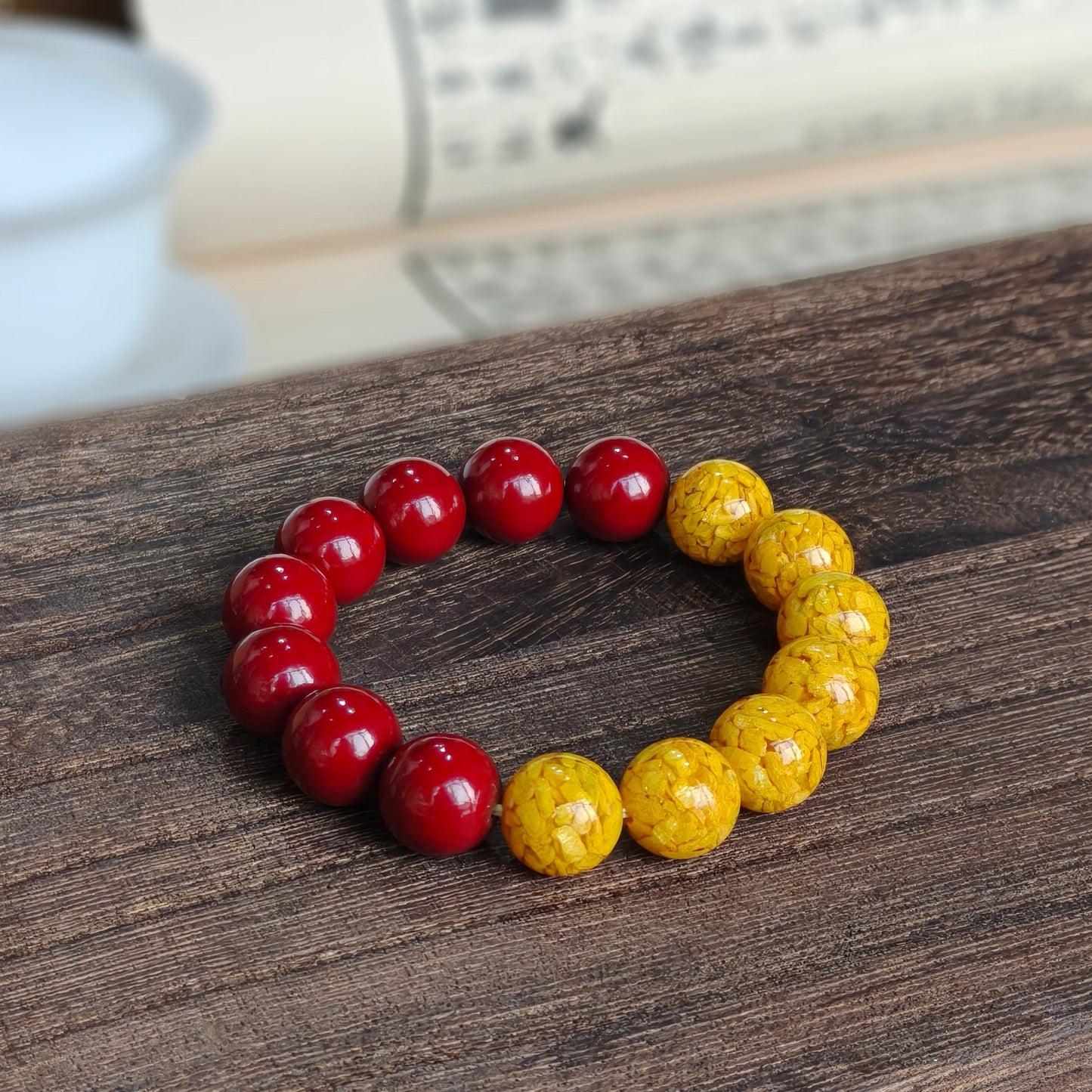 Earth Element Energy Cinnabar Bracelet male - M - starViolet