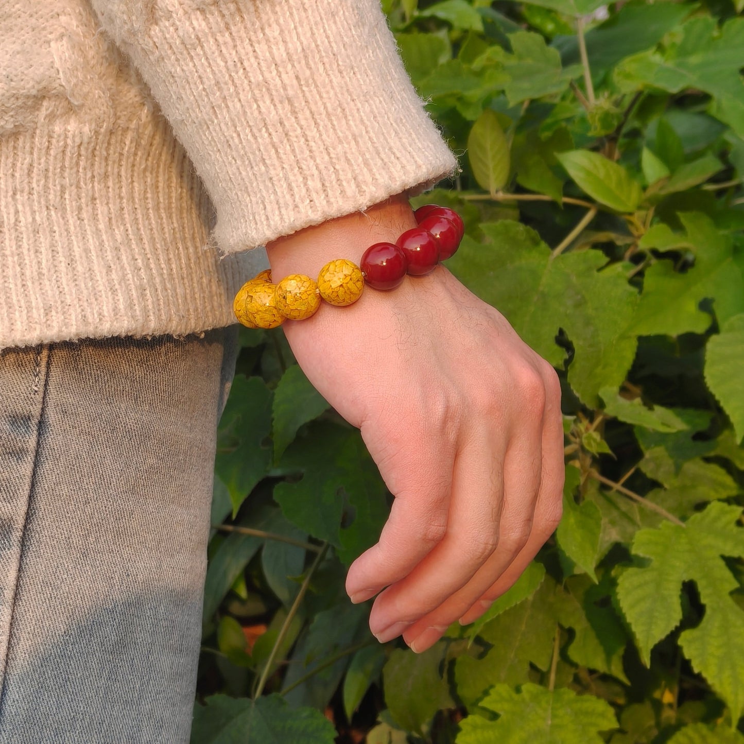 Earth Element Energy Cinnabar Bracelet male - M - starViolet