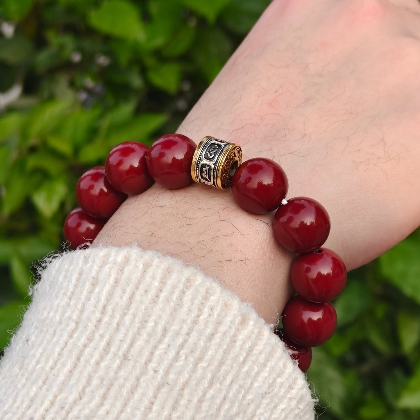 Fire Element Energy Cinnabar Bracelet male - M - starViolet