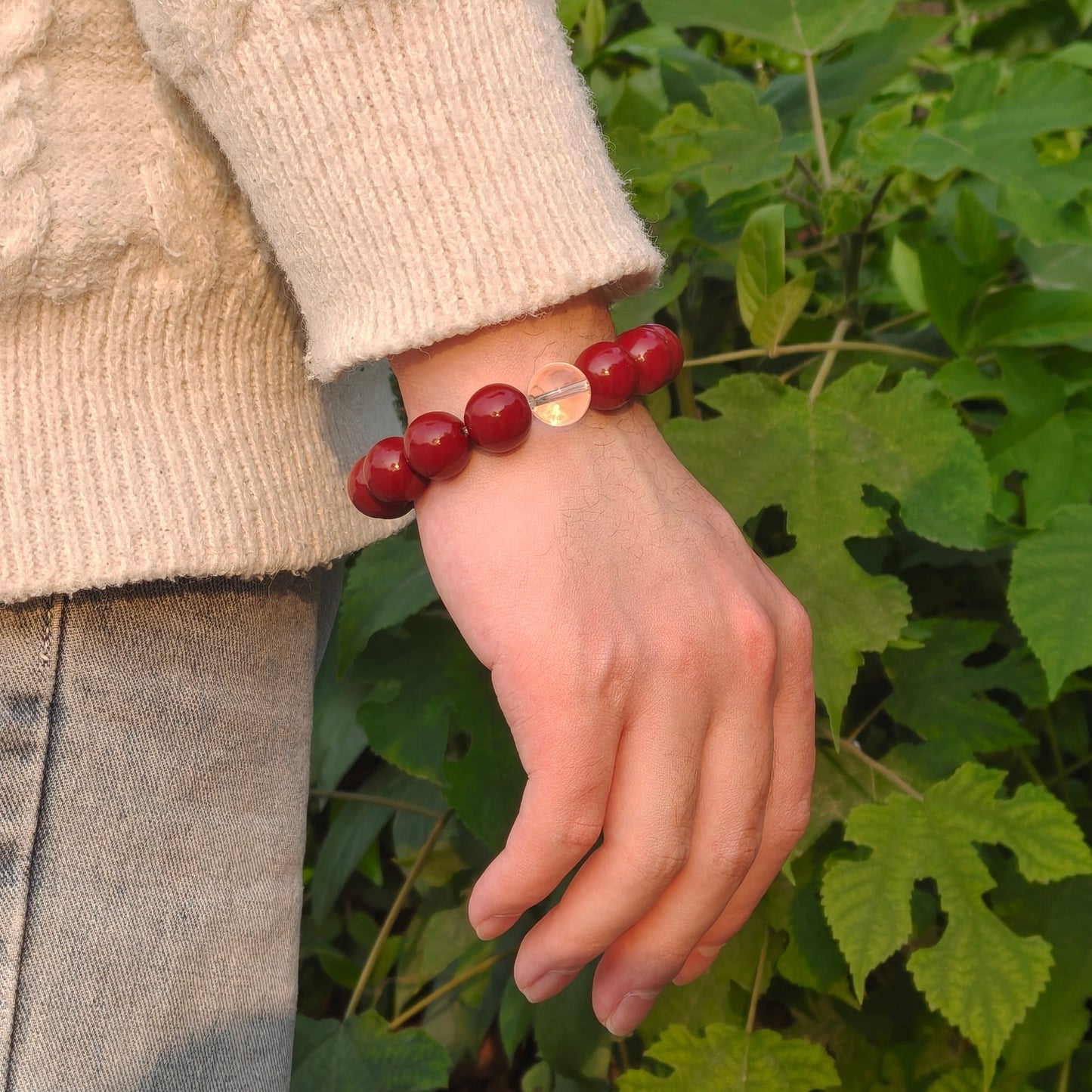 Metal Element Energy Cinnabar Bracelet male - M - starViolet