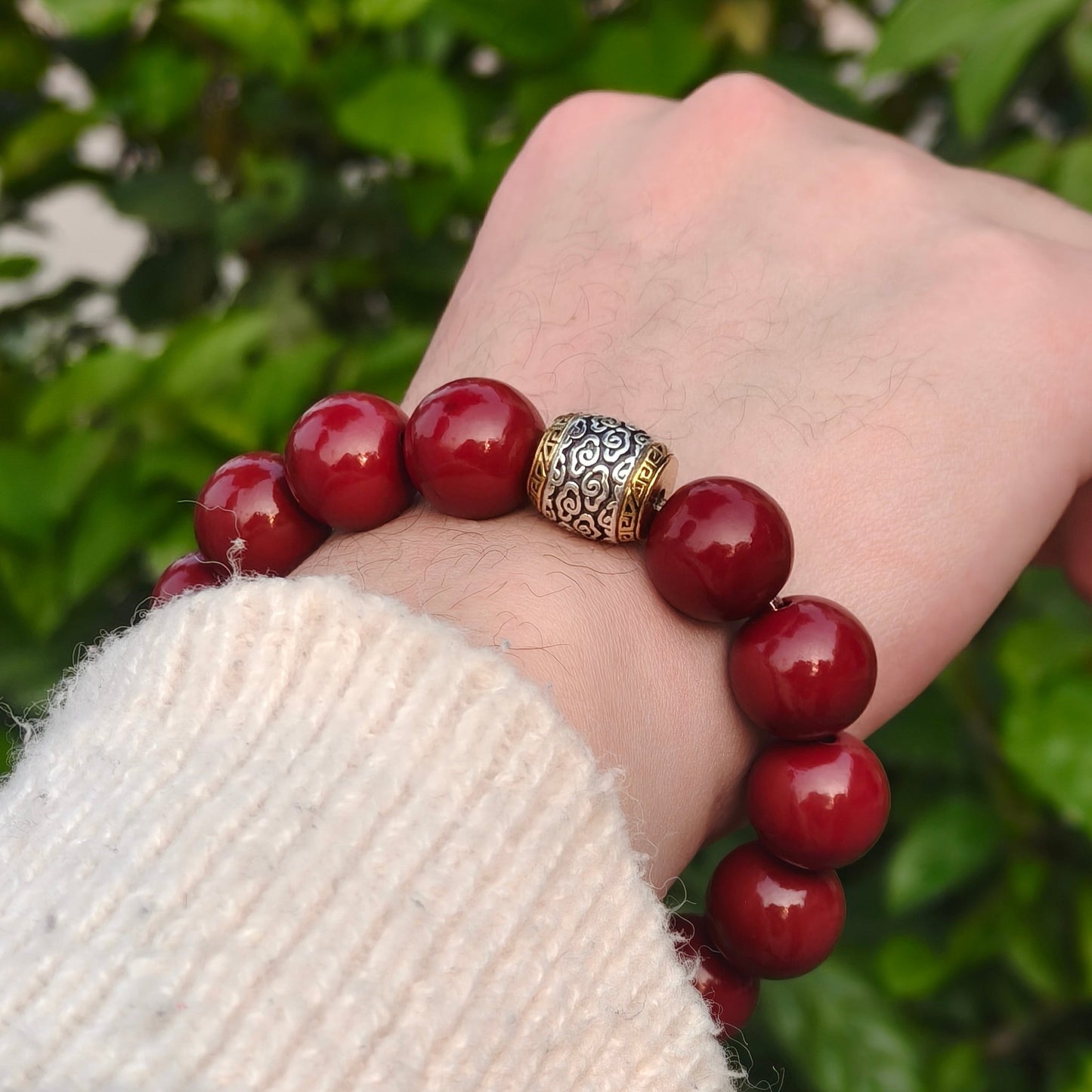 Metal Element Energy Cinnabar Bracelet male - M - starViolet