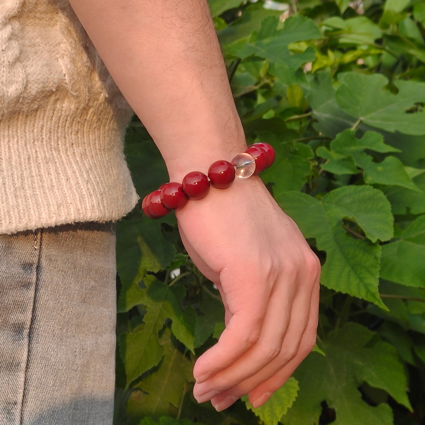 Metal Element Energy Cinnabar Bracelet male - M - starViolet