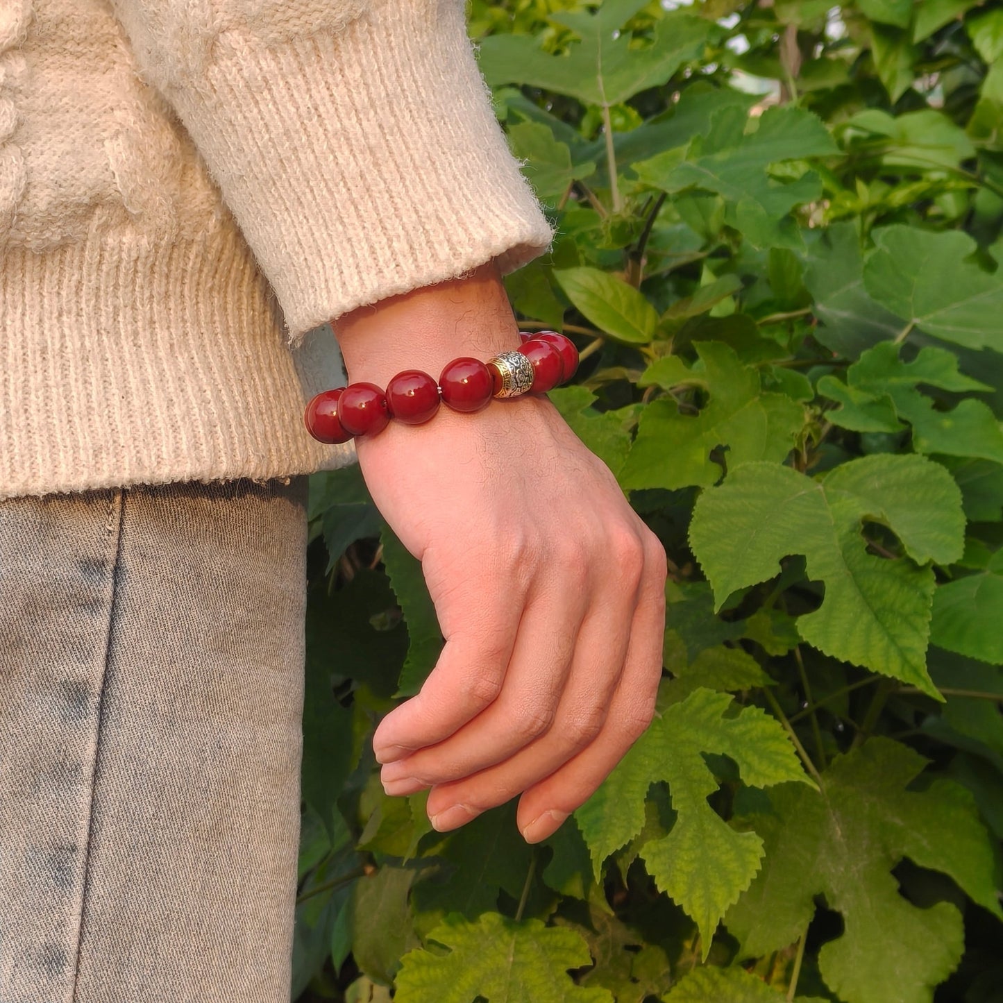 Metal Element Energy Cinnabar Bracelet male - M - starViolet
