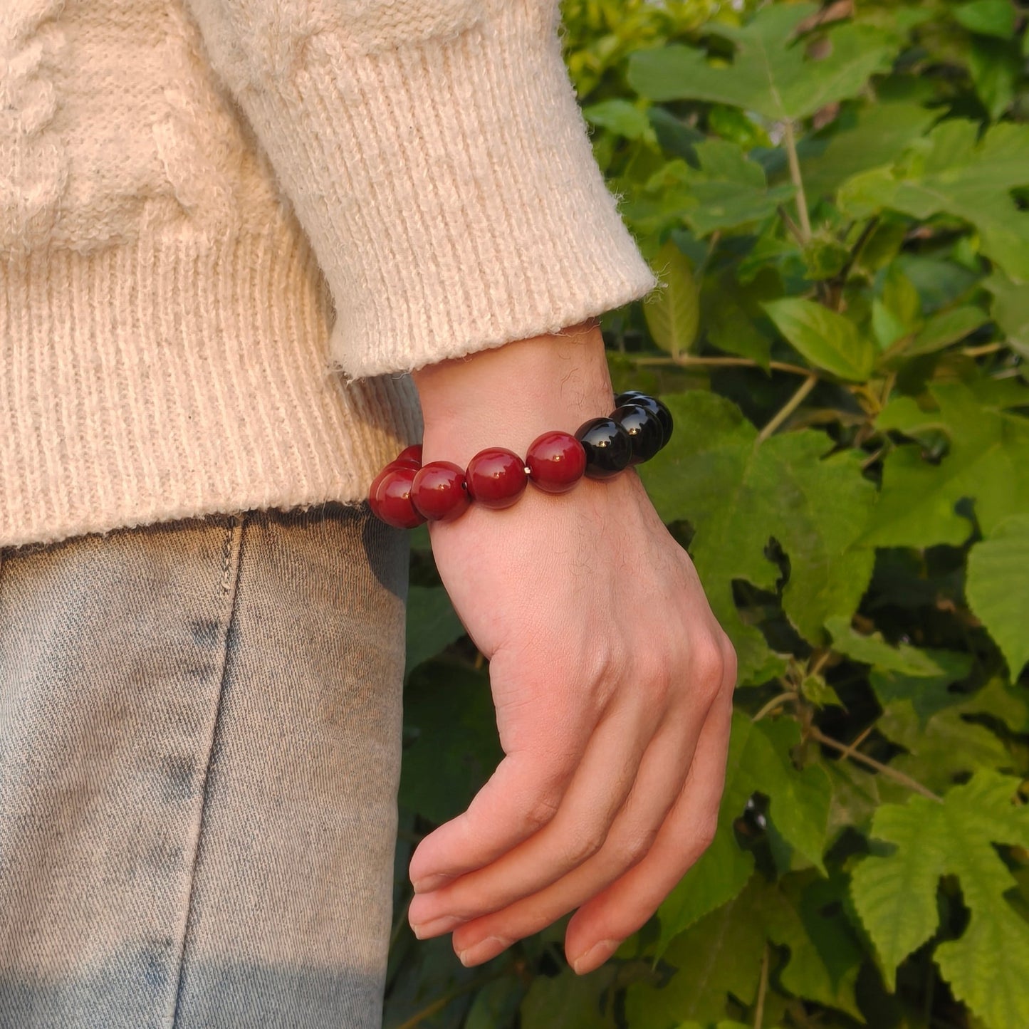 Water Element Energy Cinnabar Bracelet male - M - starViolet