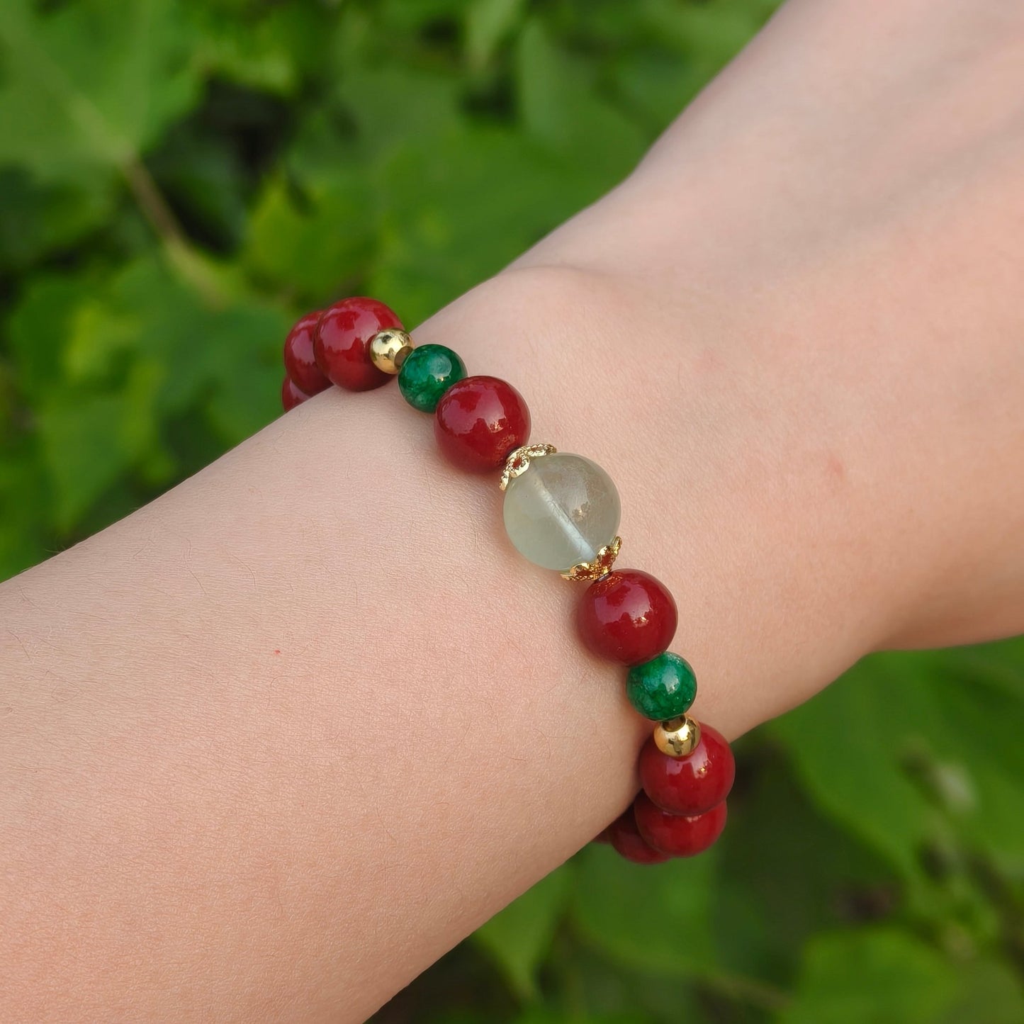 Wood Element Energy Cinnabar Bracelet female - M - starViolet