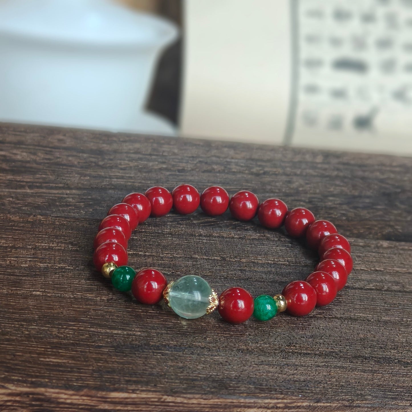 Wood Element Energy Cinnabar Bracelet female - M - starViolet