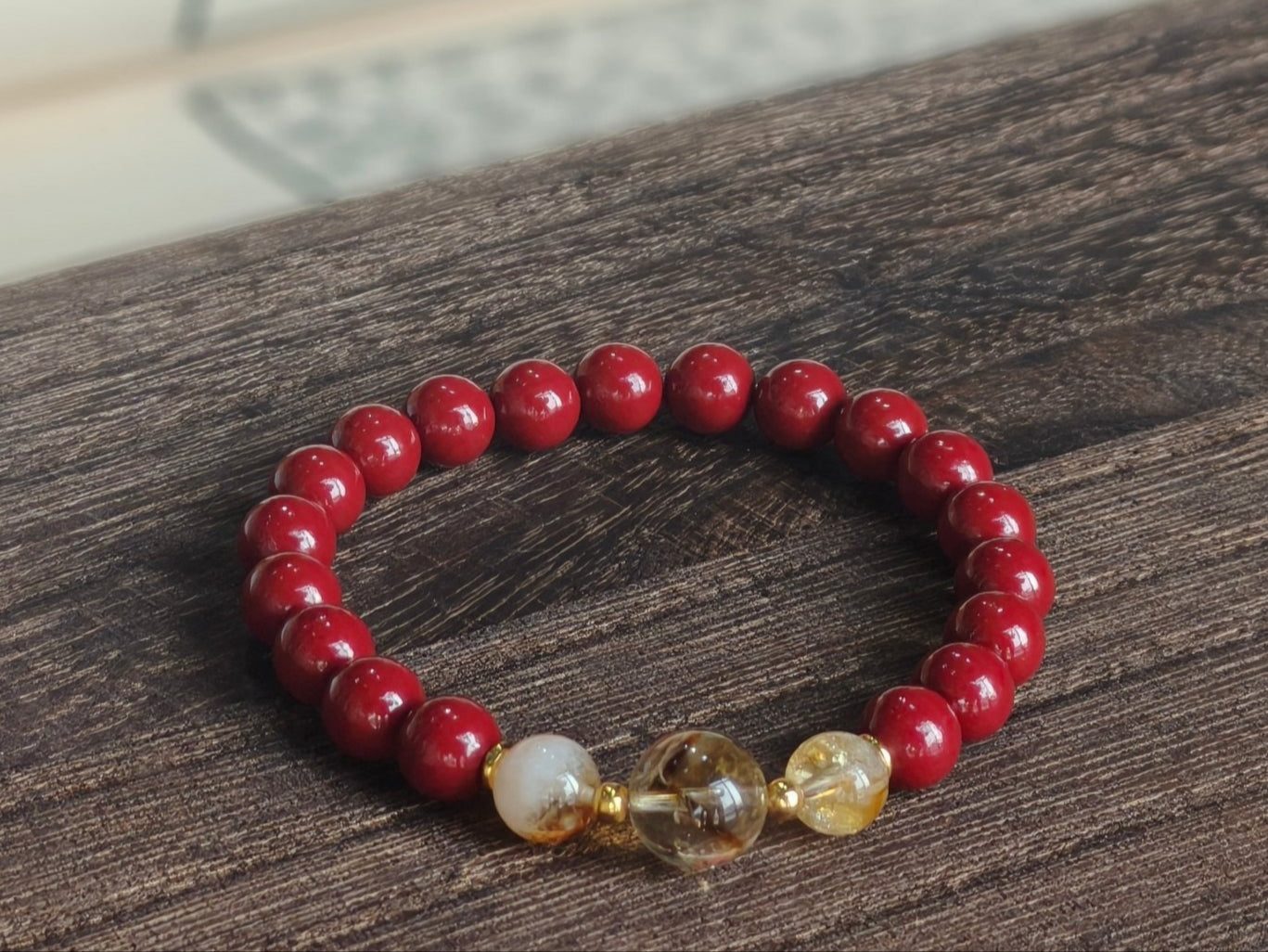 Earth Element Energy Cinnabar Bracelet female - M - starViolet