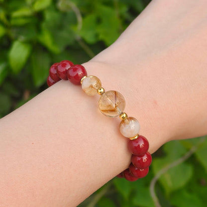 Earth Element Energy Cinnabar Bracelet female - M - starViolet