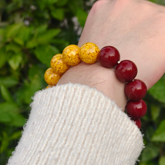 Earth Element Energy Cinnabar Bracelet male - M - starViolet