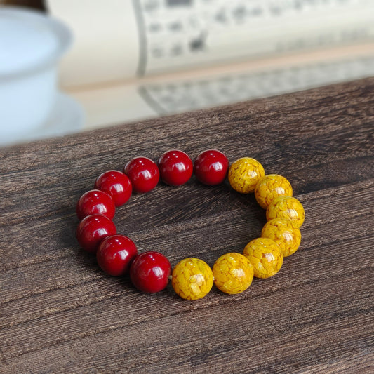 Earth Element Energy Cinnabar Bracelet male - M - starViolet