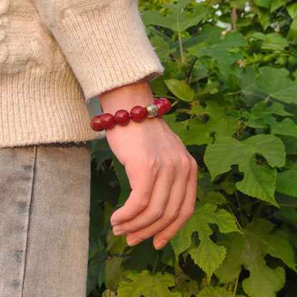 Metal Element Energy Cinnabar Bracelet male - M - starViolet