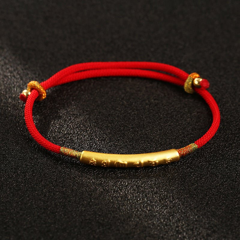Tibetan Buddhist Red String Bracelet - Lucky Charm - M - starViolet