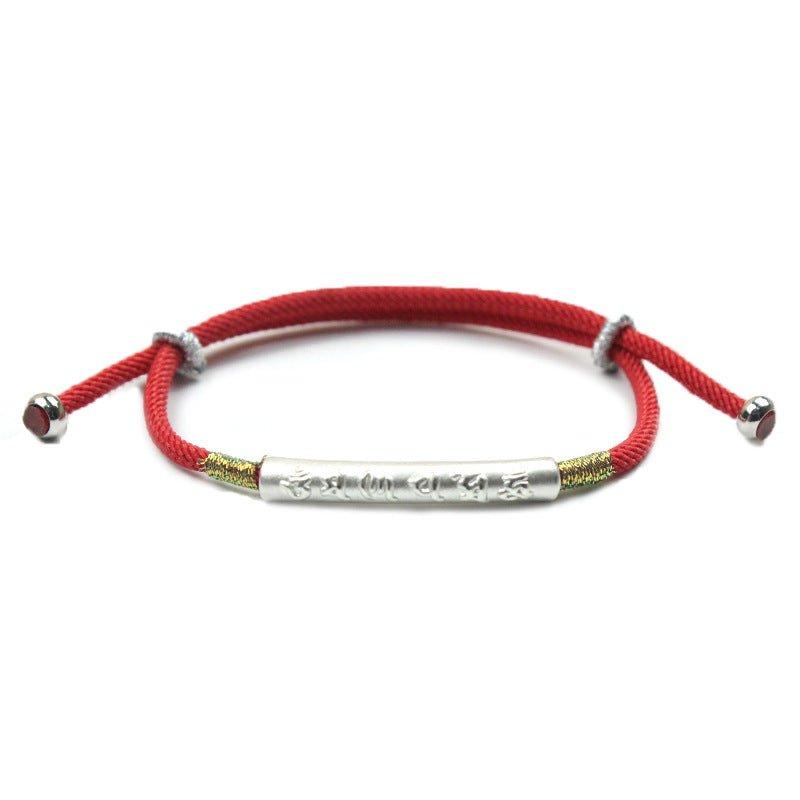 Tibetan Buddhist Red String Bracelet - Lucky Charm - M - starViolet
