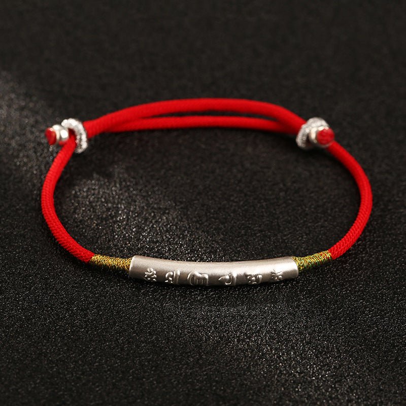 Tibetan Buddhist Red String Bracelet - Lucky Charm - M - starViolet