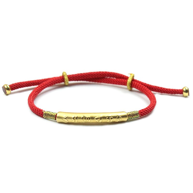 Tibetan Buddhist Red String Bracelet - Lucky Charm - M - starViolet
