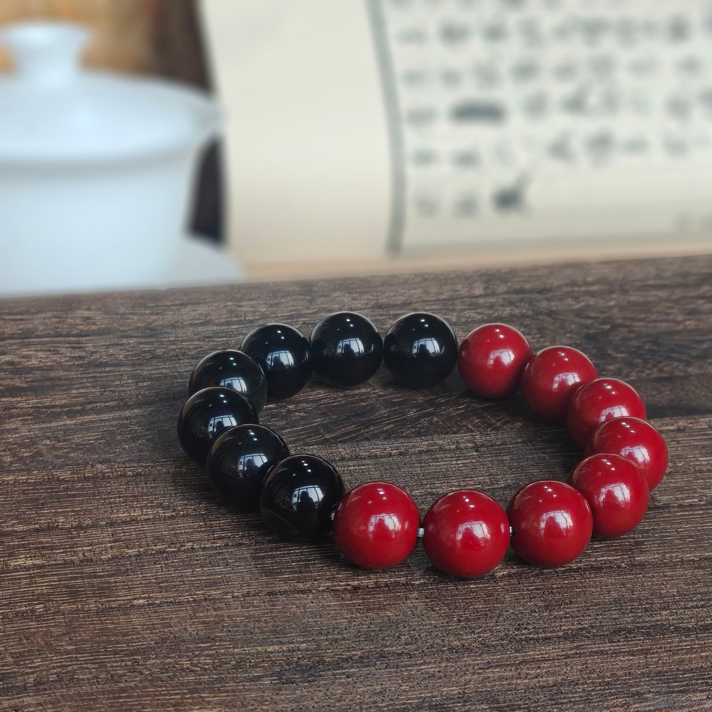 Water Element Energy Cinnabar Bracelet male - M - starViolet
