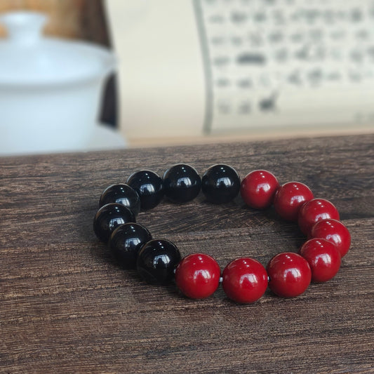 Water Element Energy Cinnabar Bracelet male - M - starViolet